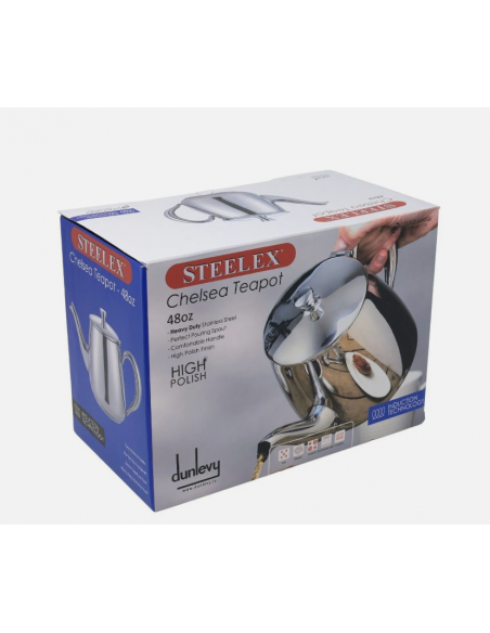 STEELEX CHELSEA STAINLESS STEEL TEAPOT 48OZ / 1.45LT