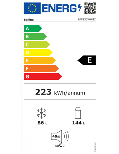 BELLING 50/50 NO FROST INOX FRIDGE...