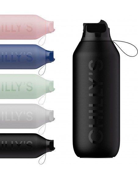 CHILLY'S SERIES 2 FLIP 1L SPORTS BOTTLE BLACK