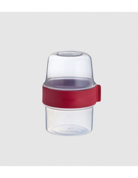 LOCKNLOCK 2-WAY CONTAINERS, 150ML & 150ML - RED