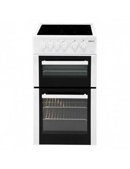 BEKO COOKER TWIN CAVITY CERAMIC WHITE 50CM