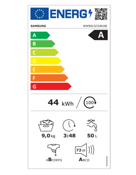SAMSUNG 9KG SMART AI WASHING MACHINE 1400RPM - BLACK