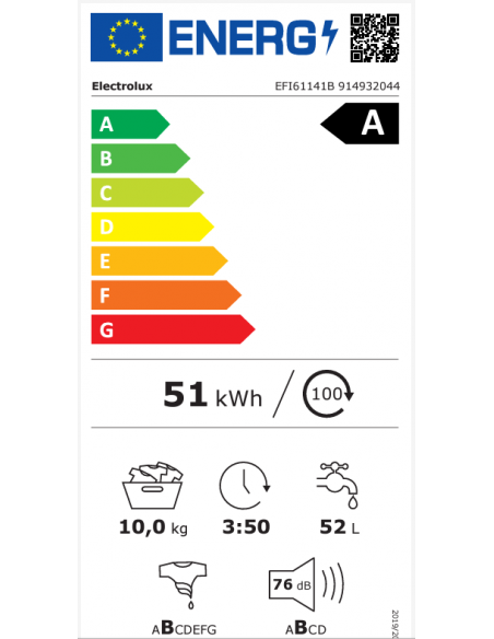 ELECTROLUX 10KG 1400RPM A ENERGY WASHING MACHINE