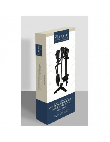 5 PIECE FIREPLACE SET BLACK 63CM 25"