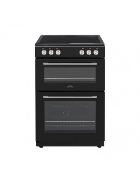 BELLING 60CM FREESTANDING ELECTRIC COOKER DOUBLE OVEN - BLACK