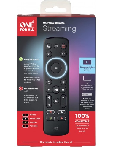 ONE FOR ALL STREAMING REMOTE CONTROL...