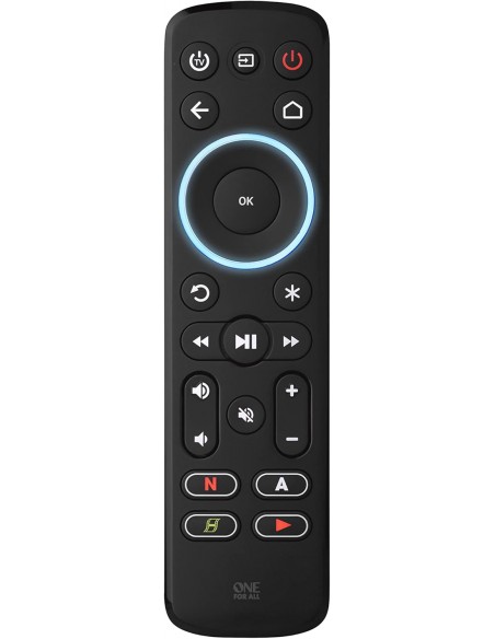 ONE FOR ALL STREAMING REMOTE CONTROL UP TO 3 DEVICES (TV, AUDIO, STREAMING BOX)