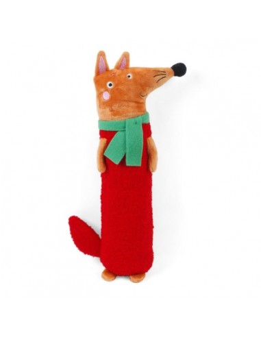 RED FOX SAUSAGE SQUEAKER DOG TOY - LARGE