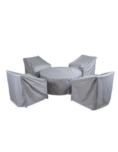BUXTON 4 SEAT ROUND GARDEN LOUNGE SET...