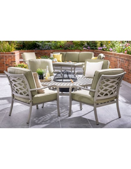 BUXTON 4 SEAT COSY FIRE PIT GARDEN LOUNGE SET