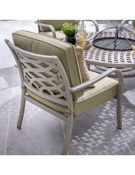 BUXTON 4 SEAT COSY FIRE PIT GARDEN LOUNGE SET