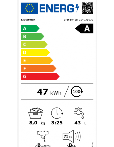 ELECTROLUX 8KG 1400RPM WASHING MACHINE