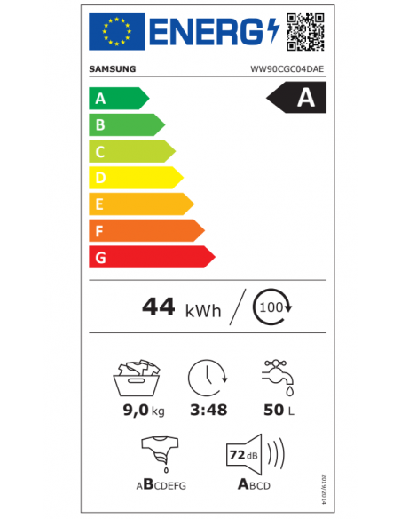 SAMSUNG 9KG SMART AI WASHING MACHINE 1400RPM - WHITE