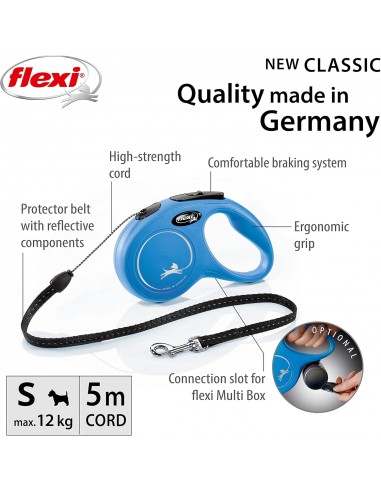FLEXI CLASSIC SMALL BLUE CORD LEAD 5M