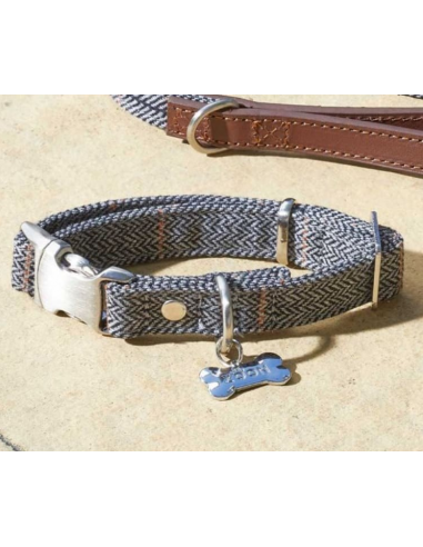 COUNTRY DOG COLLAR - SLATE XSMALL