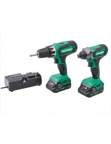 HIKOKI 18V COMBI & IMPACT DRILL TWIN...