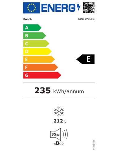 BOSCH INTEGRATED NO FROST FREEZER...