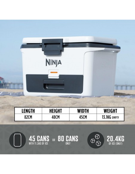 NINJA FROSTVAULT 47L HARD COOLER WITH DRY ZONE WHITE