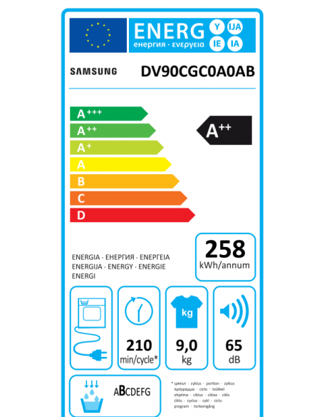 SAMSUNG 9KG HEAT PUMP TUMBLE DRYER - BLACK