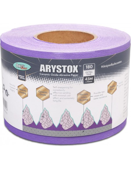 AXUS ARYSTOX CERAMIC OXIDE ABRASIVE PAPER GRIT 180 5M X 115MM