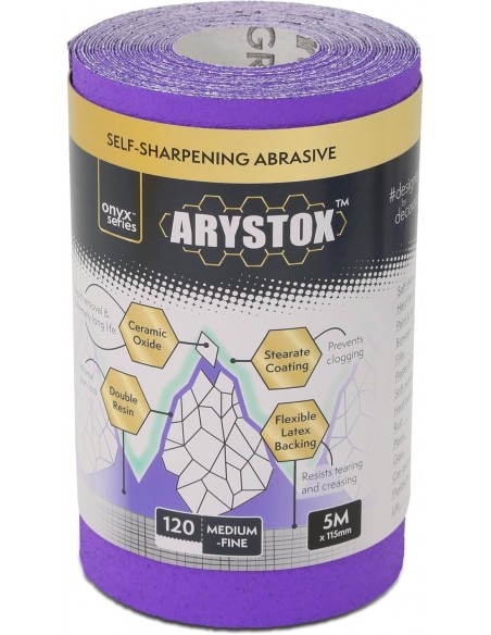 AXUS ARYSTOX CERAMIC OXIDE ABRASIVE PAPER GRIT 120 5M X 115MM