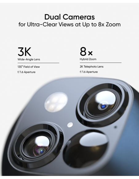 EUFY S340 SOLOCAM DUAL LENS 3K PAN, TILT & ZOOM 3K SECURITY CAMERA