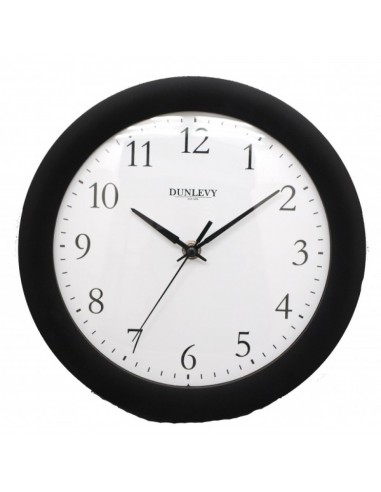 DUNLEVY PLASTIC WALL CLOCK 10" - BLACK