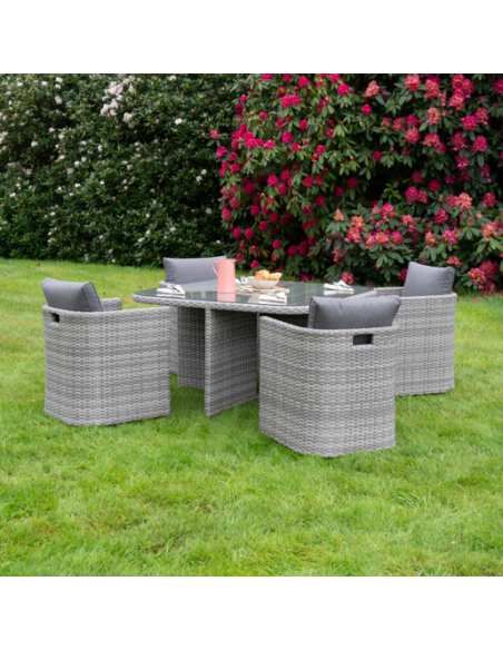 ANFI 4 SEATER CUBE GARDEN FURNITURE SET