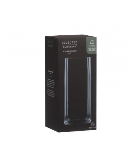 RAVENHEAD CYLINDER VASE 23CM GIFT BOX