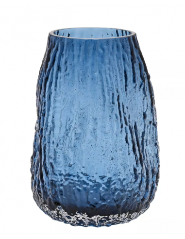 HESTIA BLUE FLUID TEXTURED GLASS VASE