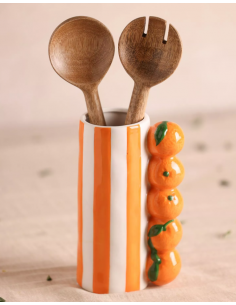 HESTIA ORANGE STRIPED VASE 2