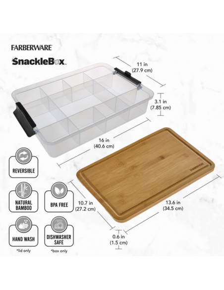 FABERWARE SNACKLEBOX WITH BAMBOO BOARD -  LARGE