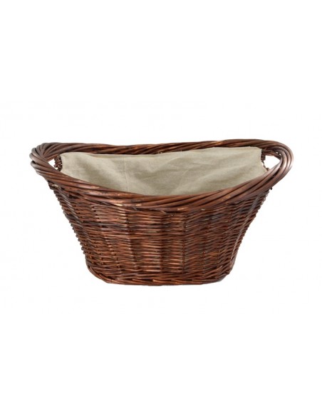 NATURAL WILLOW OVAL BASKET WITH CANVAS LINER