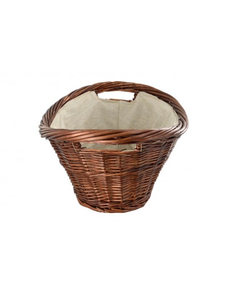 NATURAL WILLOW OVAL BASKET WITH CANVAS LINER