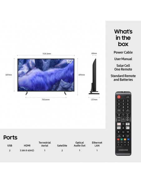 SAMSUNG QEF1 50" 4K HDR QLED SMART TV 2025