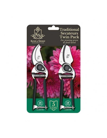 KENT & STOWE TRADITIONAL SECATEURS TWIN PACK