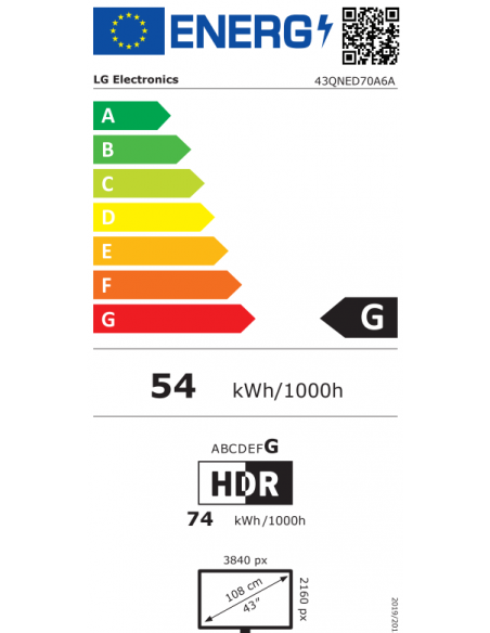 LG 43" QNED70 AI 4K SMART TV