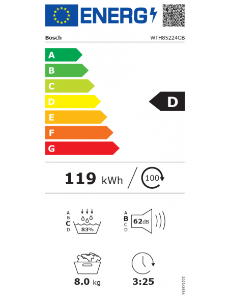 BOSCH S4  8KG HEAT PUMP TUMBLE DRYER - WHITE