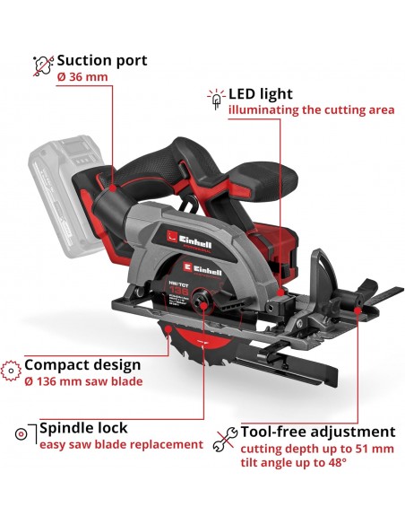 EINHELL TP-CS 18/136-C 136MM COMPACT CIRCULAR SAW