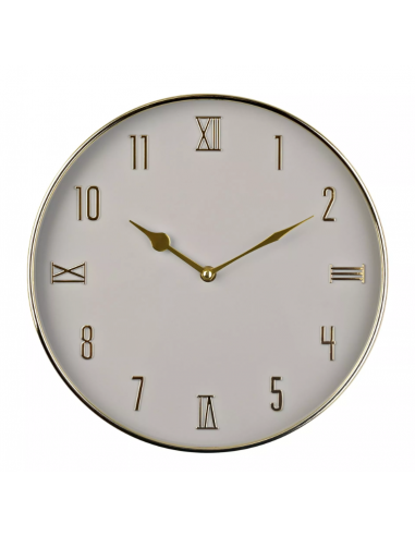 HOMETIME ROUND WALL CLOCK GREY & GOLD