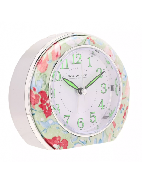 WM.WIDDOP QUARTZ ALARM CLOCK - GREEN LEAF DESIGN L/S/C