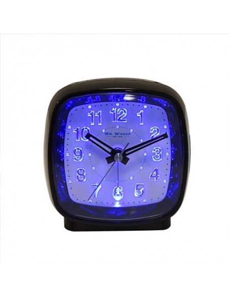 HOMETIME CUSHION SHAPE ALARM CLOCK SWEEP/CRES BLACK