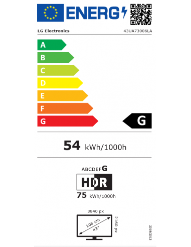 LG 43" UA73 4K ULTRA HD HDR LED SMART TV
