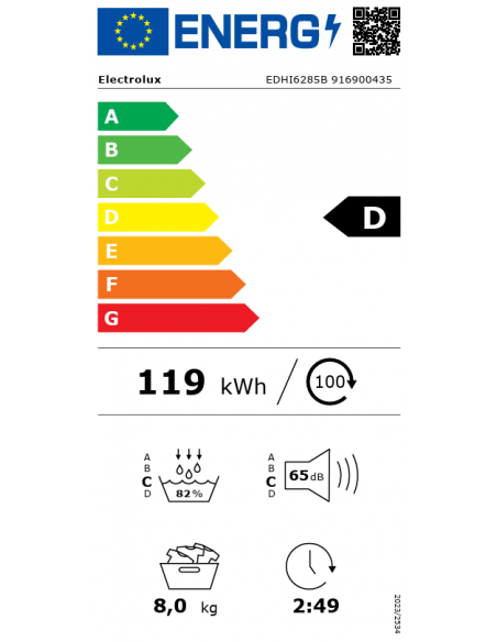 ELECTROLUX 8KG HEAT PUMP TUMBLE DRYER