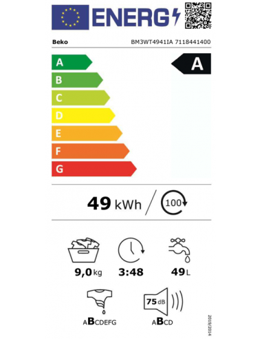 BEKO WASHING MACHINE 9KG ANTHRACITE