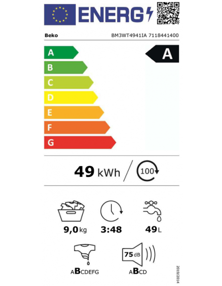 BEKO WASHING MACHINE 9KG ANTHRACITE
