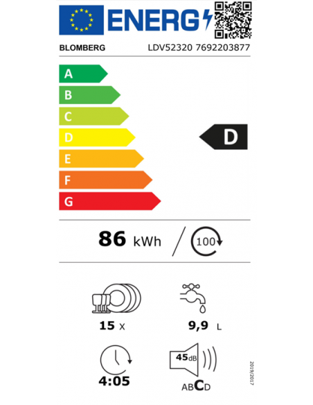 BLOMBERG HIGH SPEC INTEGRATED DISHWASHER