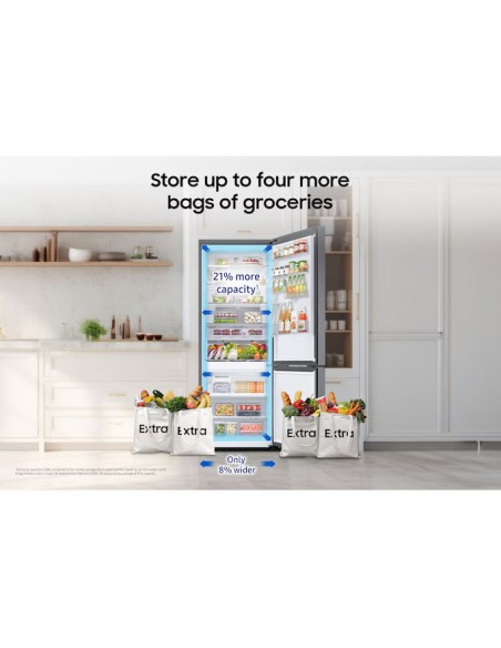 SAMSUNG 60CM FRIDGE FREEZER SILVER
