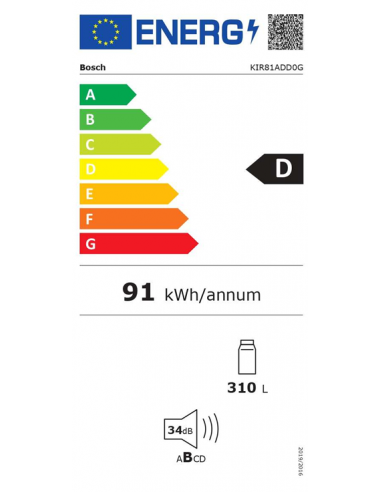 BOSCH INTEGRATED LARDER FRIDGE 177 X...
