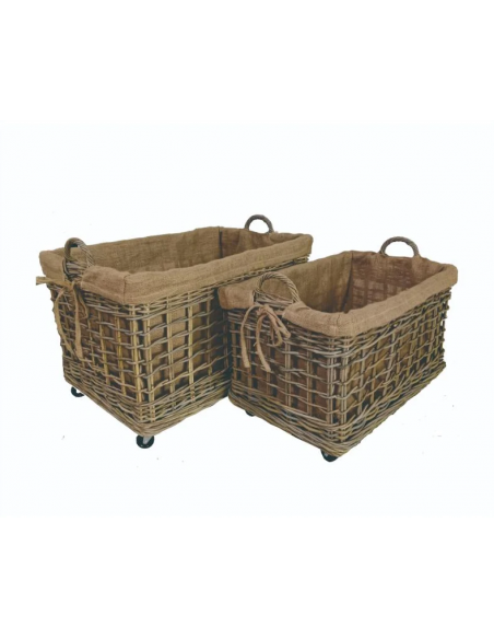 PREMIUM KUBU WOVEN LINED BASKET LARGE 75 X 50 X 45CM